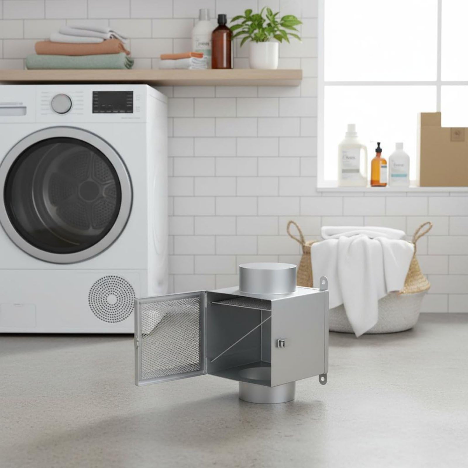 Kit de Ventilación de Secadora Interior Resistente Al Alta Temperatura Filtro Secadora con Malla Acero