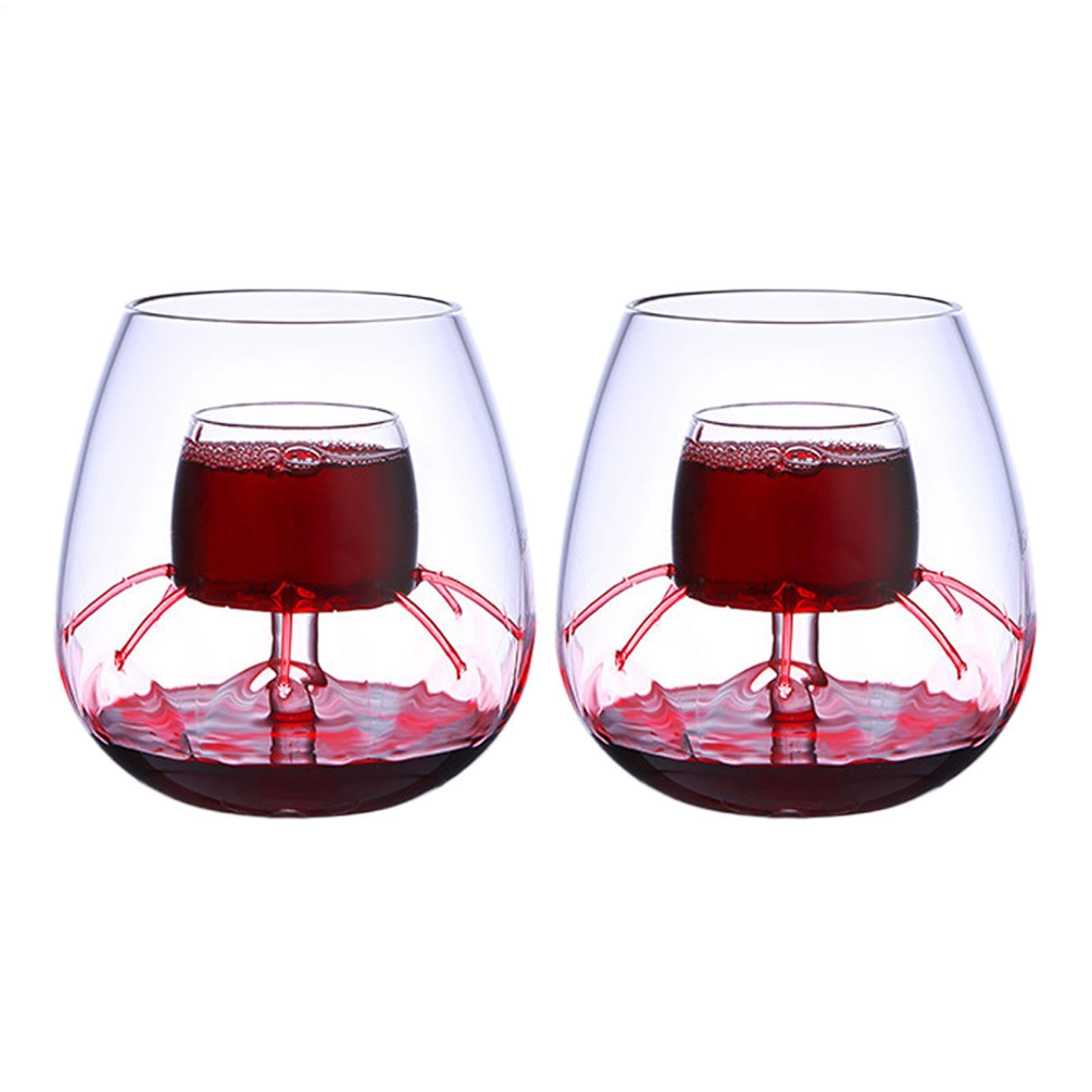 Verre à vin fontaine transparent avec accessoires pour aération du café et thé