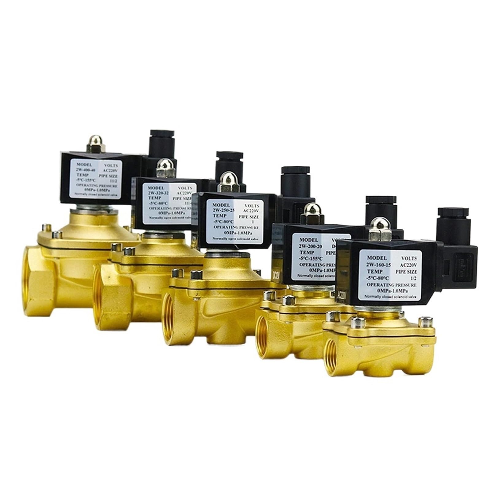 Moevgridr Dn15 1/2" 3/4" 1" Normally Closed Brass Electric Solenoid Valve(,Dc24v)