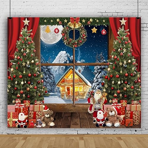 ファブリック 4x5フィート クリスマス背景幕 ツリー 冬 吊り下げ 618tJBLoNJL.jpg