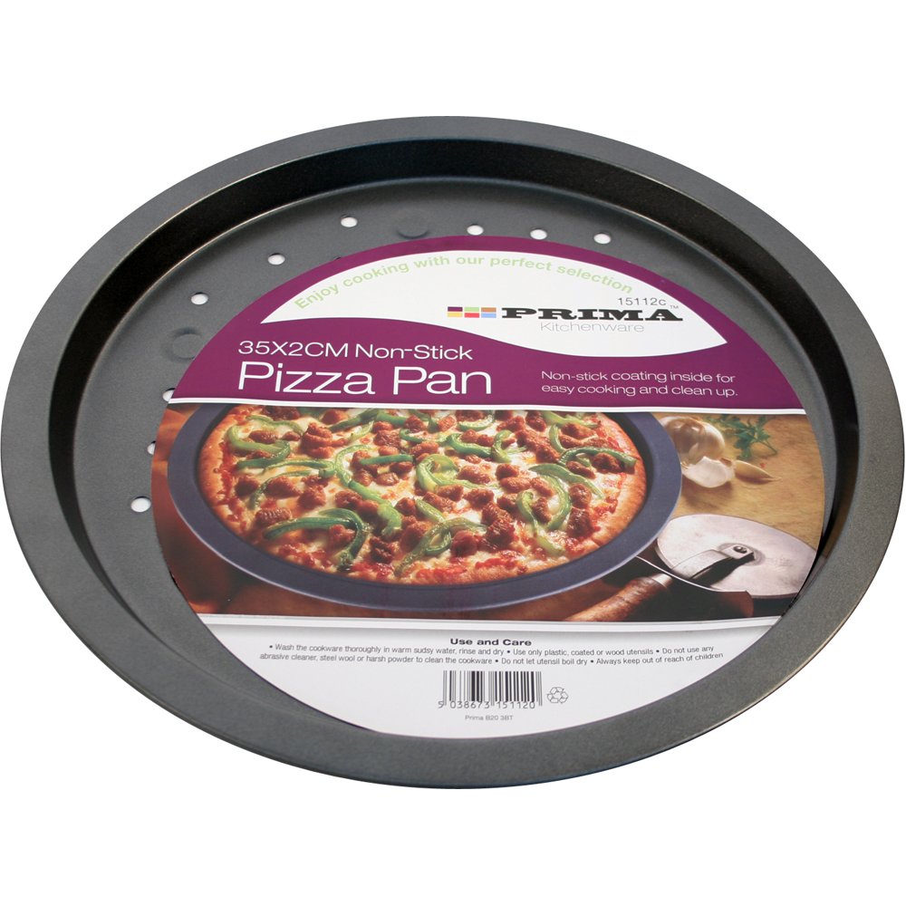 Prima Black 35 X 2 Cm Non-Stick Ventilated Pizza Pan
