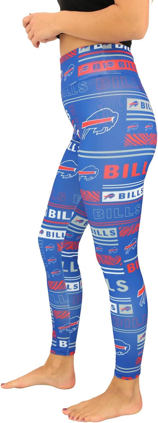 Zubaz NFL Women's Full Length High Waist Powermesh Leggings with Pockets (XS - 3XL)