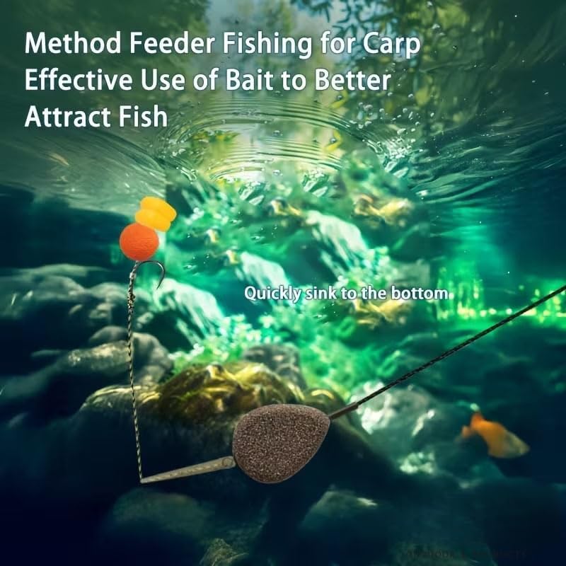 3pcs Inline Lead Carp Rig – Through-Wire Swivel Sinker with Leader, Pop-Up & Bottom Bead Setup, European Fishing Rig
