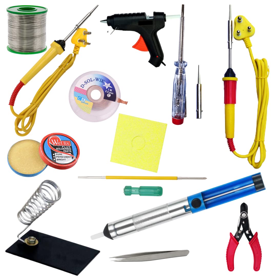 GILHOT Soldering Iron Kit for Beginners and Intermediate DIYers - Includes 25W Soldering Iron, 40W Glue Gun, and Soldering Iron Stand - Complete Set for Electronics, Circuit Repair - Pack of 14 (B09VT3TKK1) Amazon Price History, Amazon Price Tracker