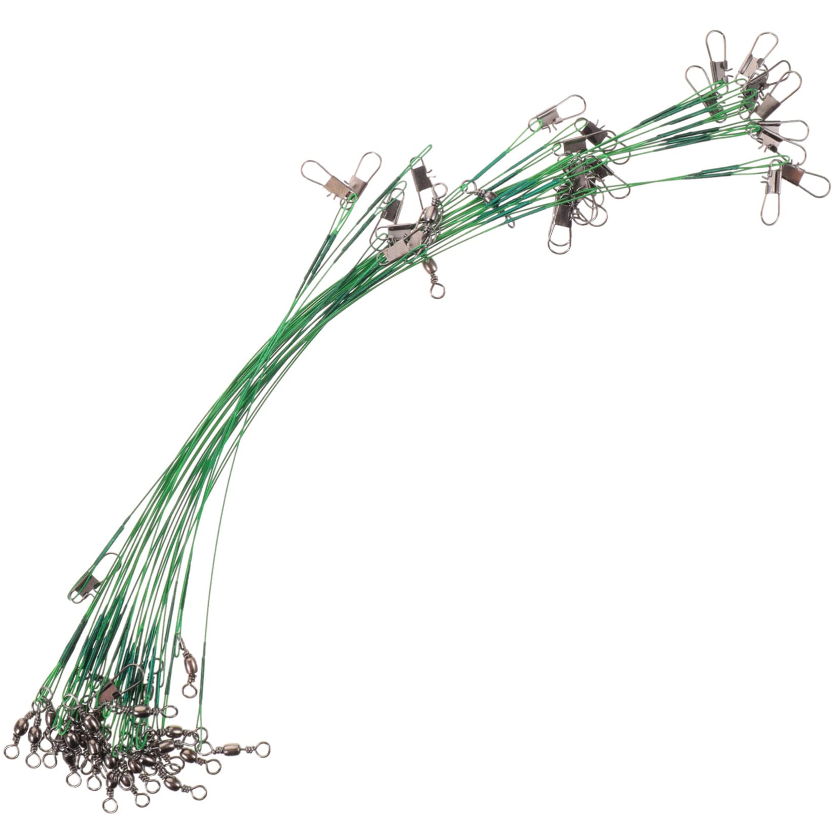 BESPORTBLE 2sets Fishing Wire Leaders Swivels Snap Pike Wire Leaders for Crankbaits Heavy Duty Fishing Line 30pcs*2