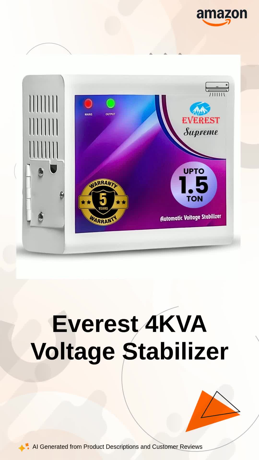 Everest EW 400 Supreme Voltage Stabilizer for AC Up to 1.5 Ton