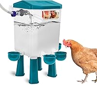 Lilyang 2 Gallon Automatic Chicken Waterer | Float Valve Auto Refill, Hanging/Standing, Leak-Proof for Coops & Farms