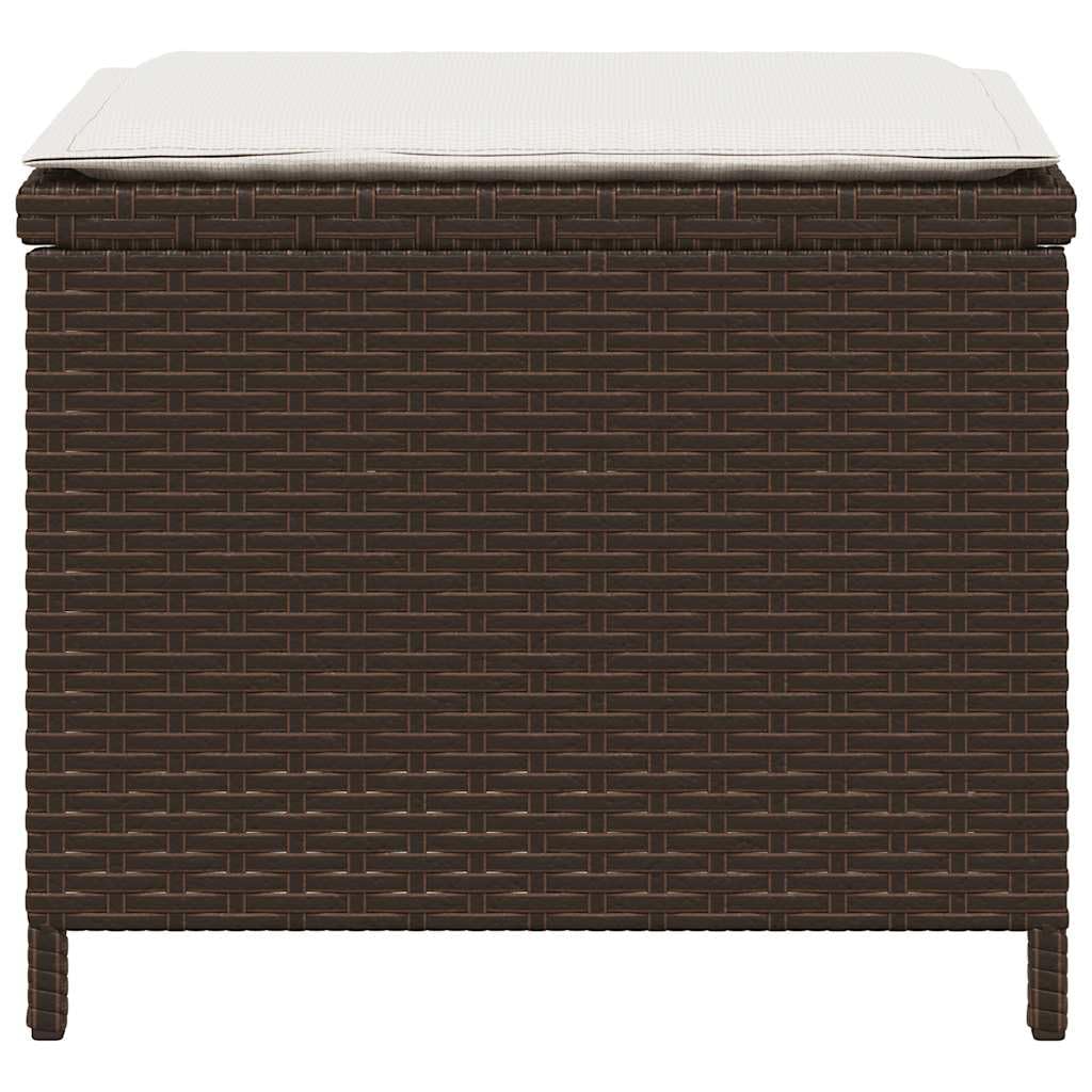 Fengshui Taboret rattanowy PE zestaw 4 szt. brązowy 41 x 41 x 36 cm