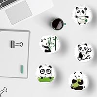 Vista 4 de 12 piezas de imanes de vidrio para nevera, pegatina para nevera, decoración de imanes de nevera de Panda para manualidades, imanes de nevera fuertes