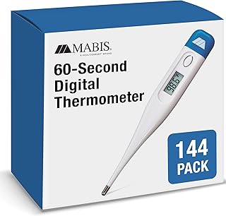 MABIS Digital Thermometer for Adults, Children and Babies, Oral Thermometer, FSA HSA Eligible Thermometer, Underarm Thermometer, Temperature Thermometer, 60 Seconds Readings (Pack of 144)