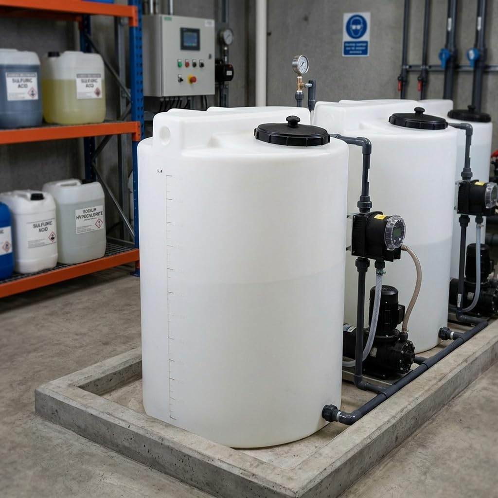 Suinga Deposito de Polietileno Cilindrico para Dosificacion 100 L | Diametro 480 mm y Altura 658 mm | Alta Resistencia para Almacenamiento Seguro de Liquidos | Diseño Duradero
