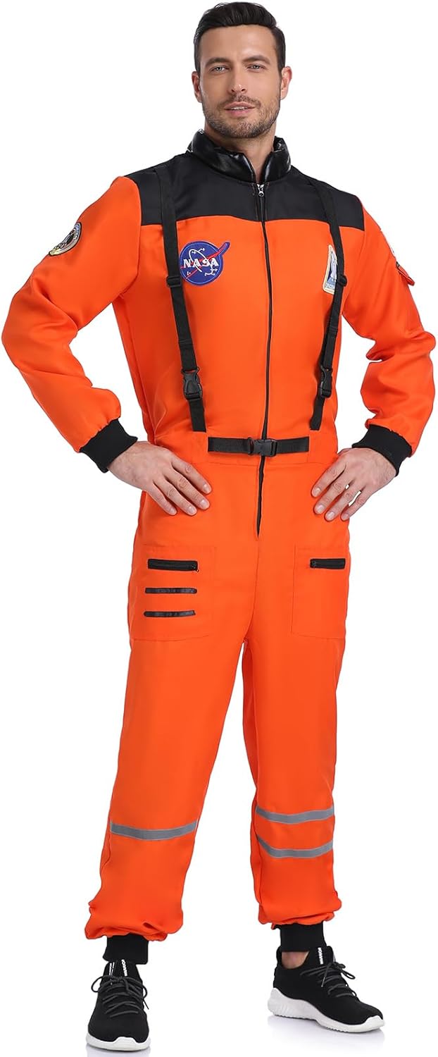 SIZGAROOT Mens Astronaut Costume Adult Male Space Suit Costume for Men Halloween Party Dress Up - Image 2