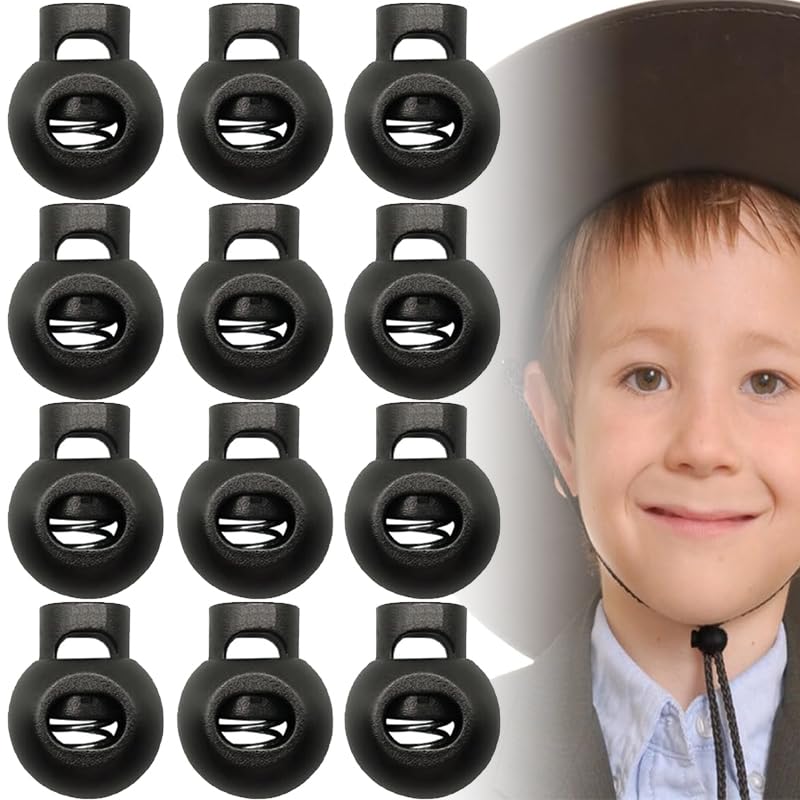 10 Stück Schwarz Kordelstopper 1 Loch Band Klemme Jacke Gummikordel Stopper Schnellverschluss Schnürsenkel