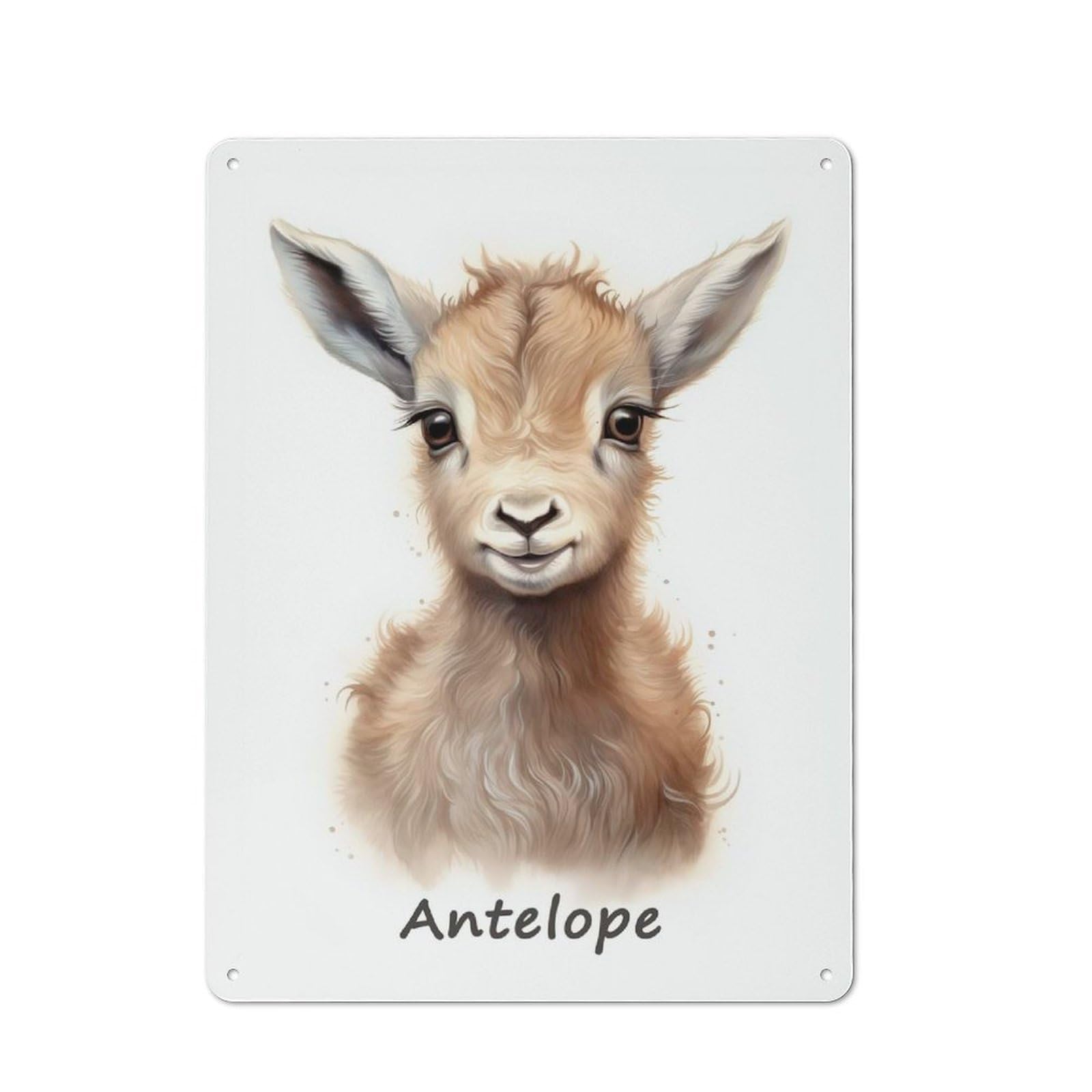 Junmoney Antelope Baby Tin Sign 40X30cm For Living Room Wall, Retro Wall Decor, A Decorative Metal Sign For Living Rooms And Feature Walls