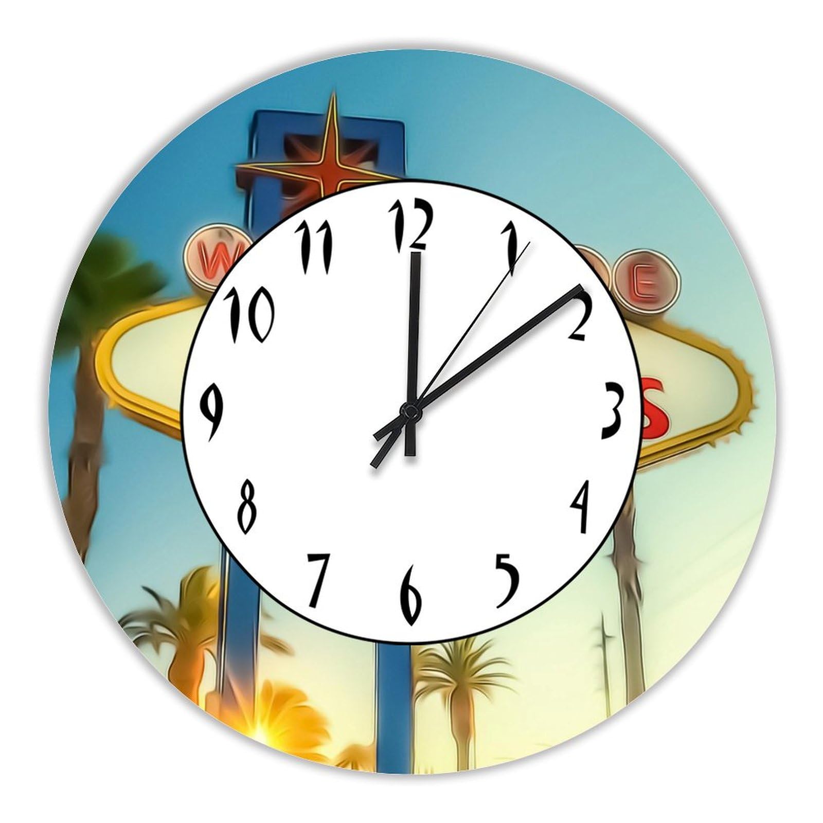 Horloge ronde de 38,1 cm Las Vegas decoration murale bois haut de gamme