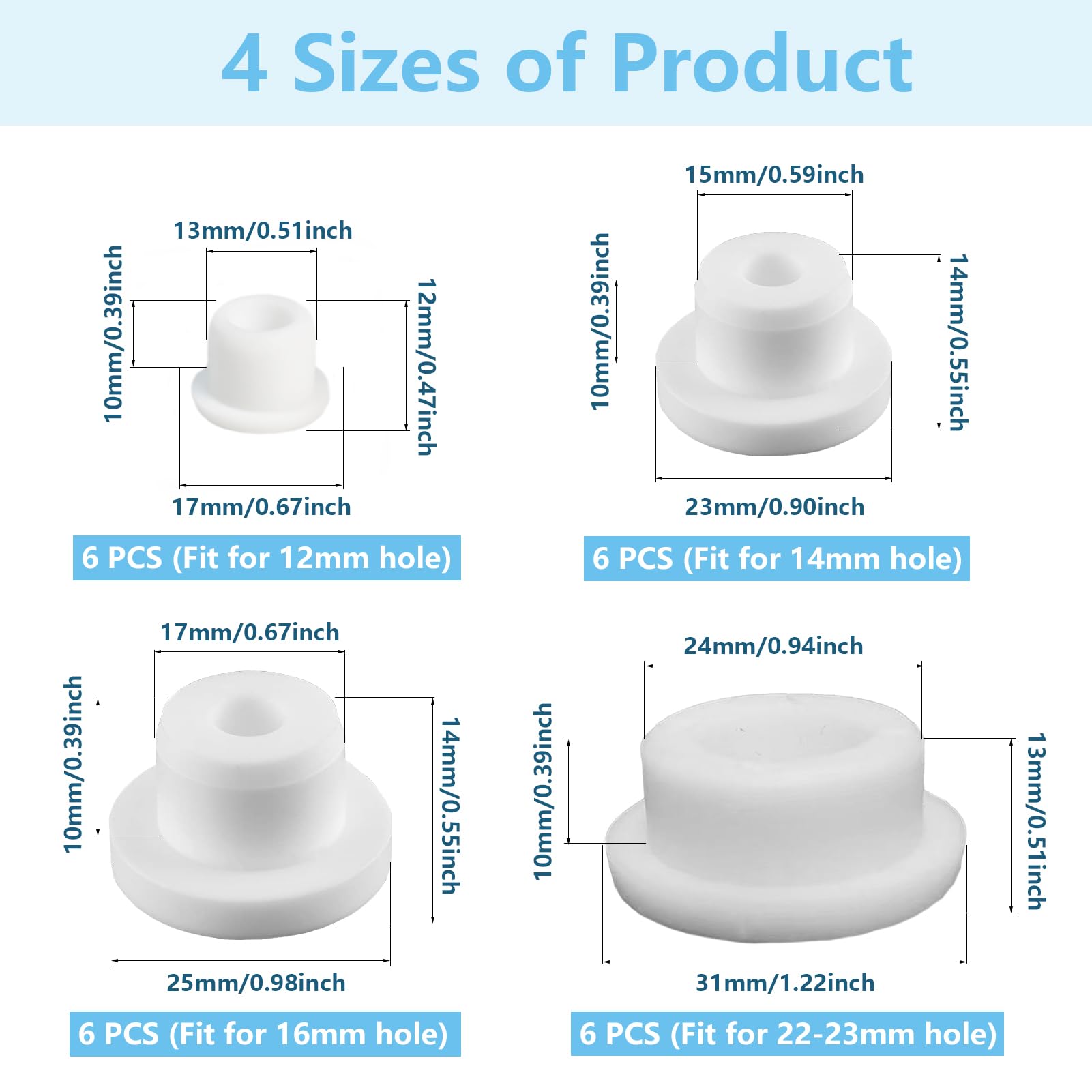 Bathtub Jet Covers - 24 Silicone Plugs -2