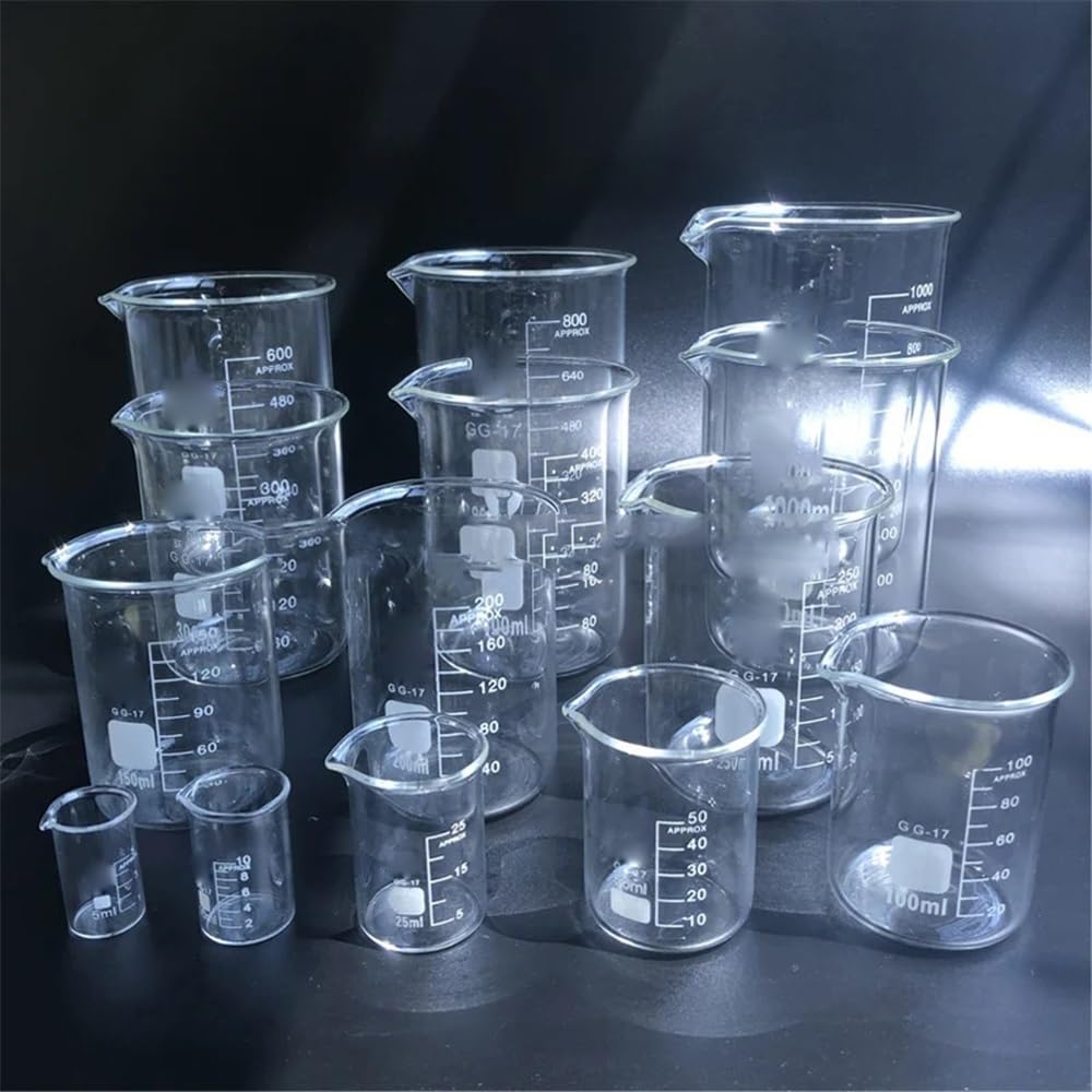 Attrezzature e forniture di laboratorio 1 set di becher in vetro borosilicato da laboratorio, dimensioni for esperimenti, misurino