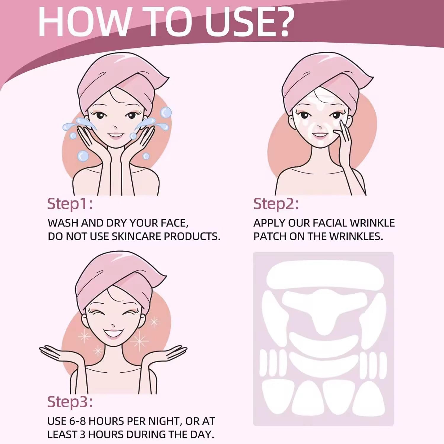 EFTIAAN Anti-Wrinkle Silicone Face Patches – 16 PCS Reusable Forehead, Eye, Mouth, and Neck Pads for Fine Lines & Wrinkle Repair – Overnight Skin Care Treatment 3