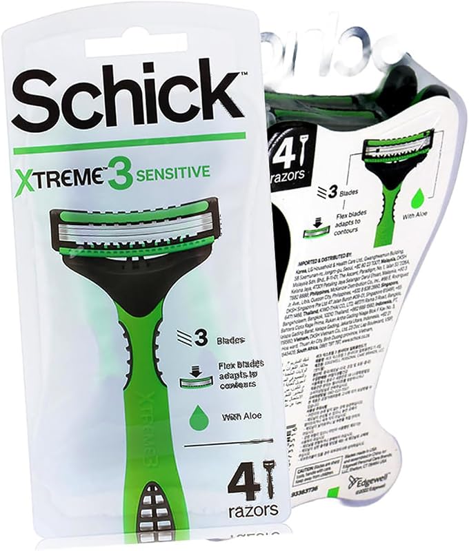 Aparelho de barbear descartável Schick Xtreme 3 Men Sensitive, Pacote com 2
