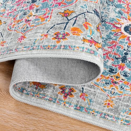 Pauwer Boho Hallway Runner Rug 2x8 Washable Entryway Area Rugs Non Slip Farmhouse Vintage Floor Mat Carpet Runner for Hallways Laundry Room Kitchen Bathroom Bedroom
