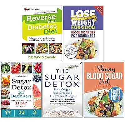 Reverse Your Diabetes Diet, Blood Sugar Diet For Beginners, Sugar Detox for Beginners, The Sugar Detox, The Skinny Blood Sugar Diet Recipe Book 5 Books Collection Set