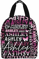 Vista 2 de InterestPrint Bolsa de almuerzo personalizada con nombre, lonchera de mariposa rosa degradada, regalo personalizado para nieta, nieto, sobrino
