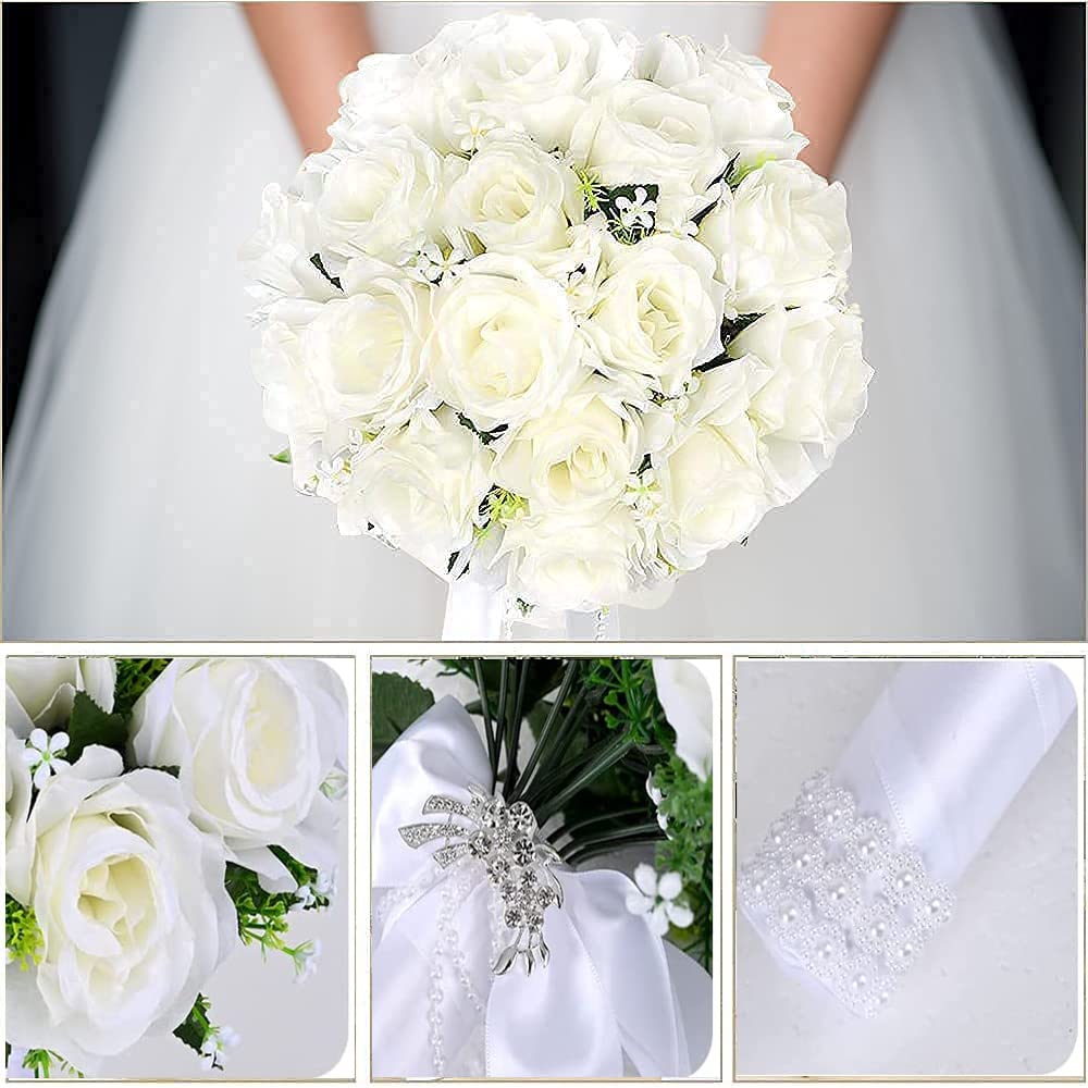 Haofy Bouquet Da Sposa Artificiale: Romantico, Leggero E Riutilizzabile Per Matrimoni E Foto