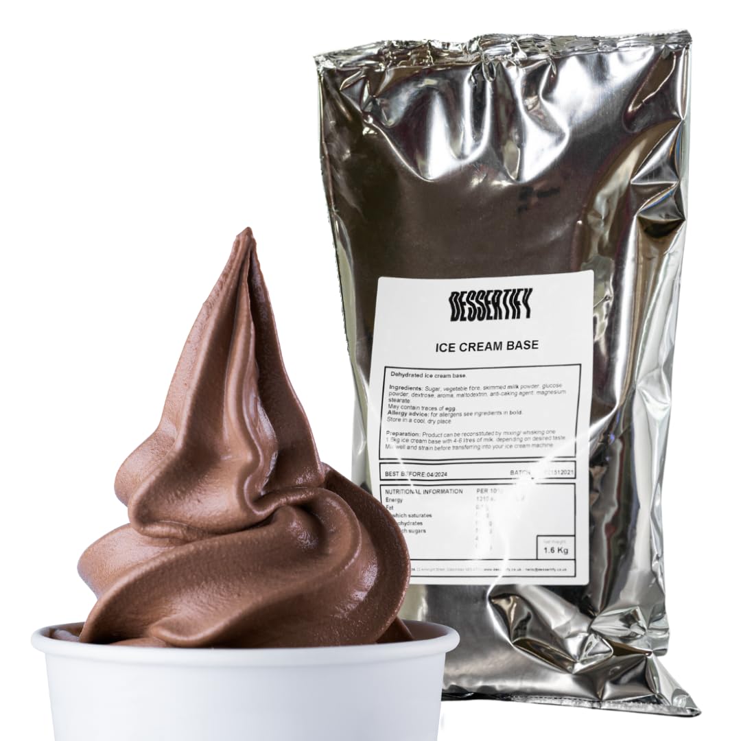 Chocolate Ice Cream Powder Mix 1.6Kg - Luxury Soft Serve - Superior Creamy Taste - Use Commercially Or at Home - Up to 128 Servings (1)