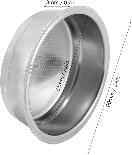 Miniatura 2 de Cesta de filtro de café Colador de acero inoxidable, taza de 2.008 in de una sola capa no presurizada filtro apto para