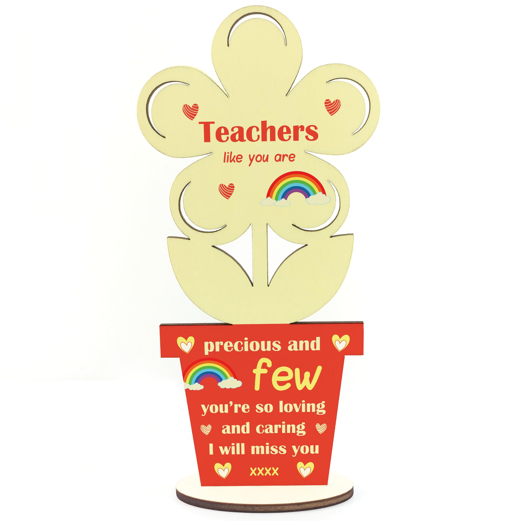 Red Ocean Teacher Wooden Flower Gift Thank You Teacher Gift Nursery Plaque Gifts For Teacher Leaving School Gift