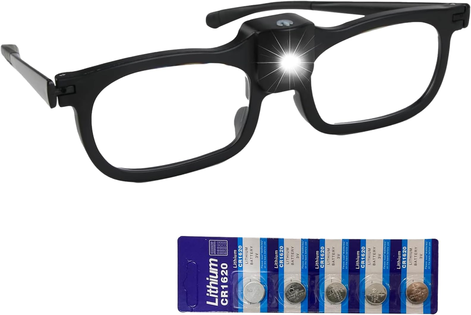 Magnifying Glass with Light,250% LED Magnifying Glass for Hobbies Reading Wearable Glasses Hands Free Rechargeable Lighted Magnifier Eyeglasses for Close Work, Craft and Jewelle USB Rechargeable