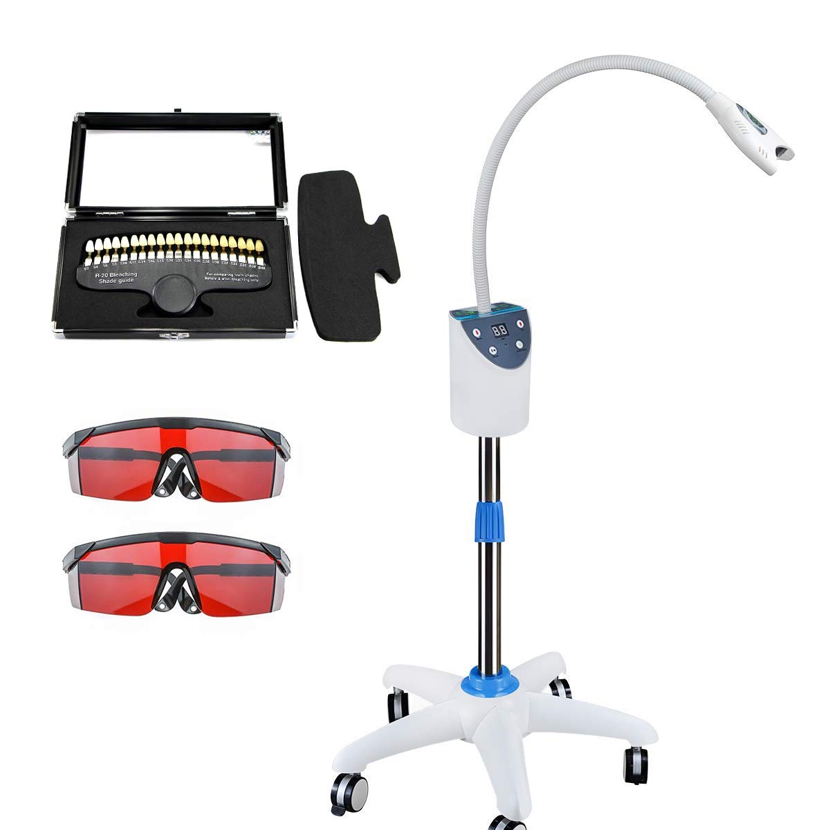 Dental Teeth Whitening LED Light Lamp Bleaching Accelerator With 20 Colors Tooth Shade Guide