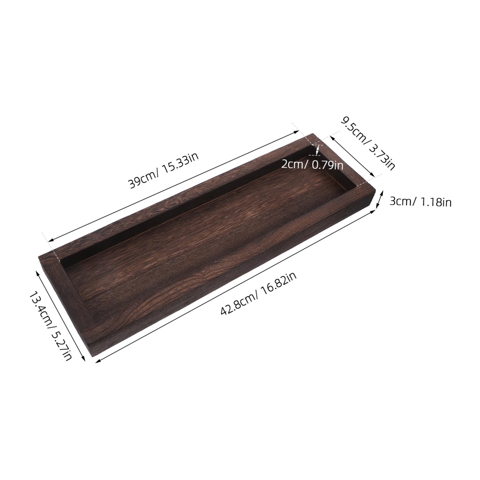 Bandeja Decorativa de Madera Rústica Alargada para Velas y Organización Soporte Versátil para Perfume y Joyería para Encimeras de Cocina Baño y Comedor Estilo Farmhouse