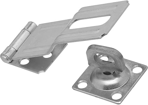 National Hardware N102-921 V32 Swivel Staple Safety Hasp 4 in Zinc Plated Door Security Lock Reinforcement Latch for Home Security Door Safety Devices Interior Exterior