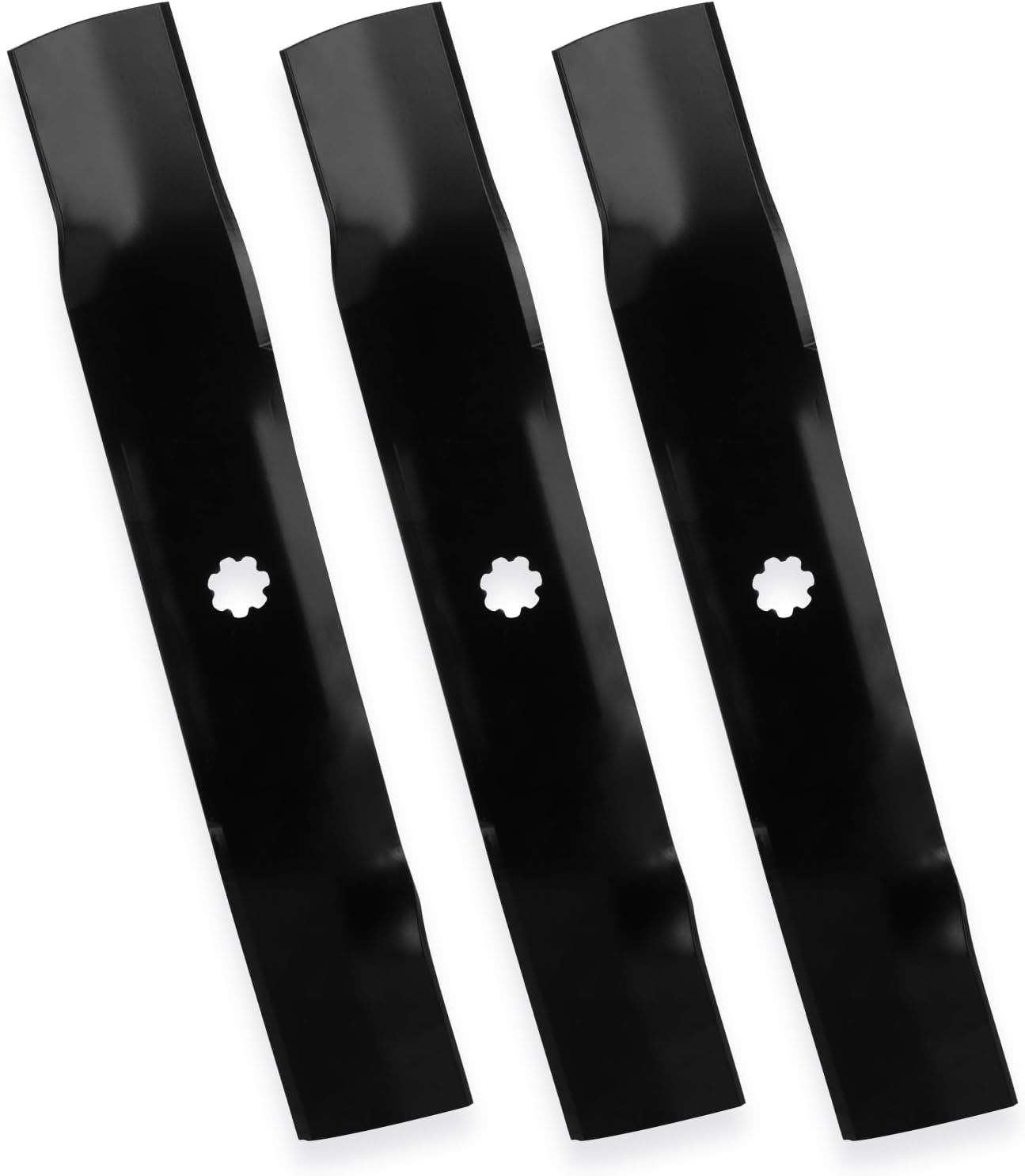 ILONPA GY20852 48 inch 7-Star Mulching Blades for John Deere GX21784 D140 E140 D160 E150 E160 E170 LA145 LA140 LA155 155C 48" Decks 100 Series Tractor Zero Turn Mower GX21785 AM137757 2-Pack, Black