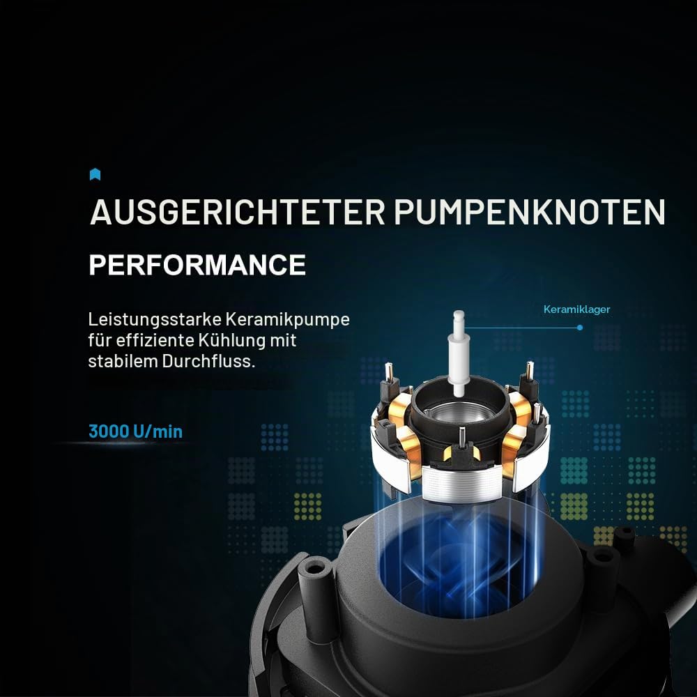 SAMA L50 360mm AIO-CPU-Wasserkühler, Infinity Mirror, Schwarz | kompatibel mit Intel/AMD, Leise High-Airflow CPU Wasserkühlung, 3x120mm PWM Lüfter
