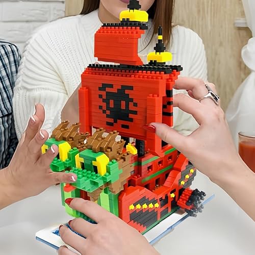 Miniatura 4 de OP - Juego de bloques de construcción de barco pirata anime, modelos de barco de batalla, kit de juguetes de nanoladrillos 3D para regalo de
