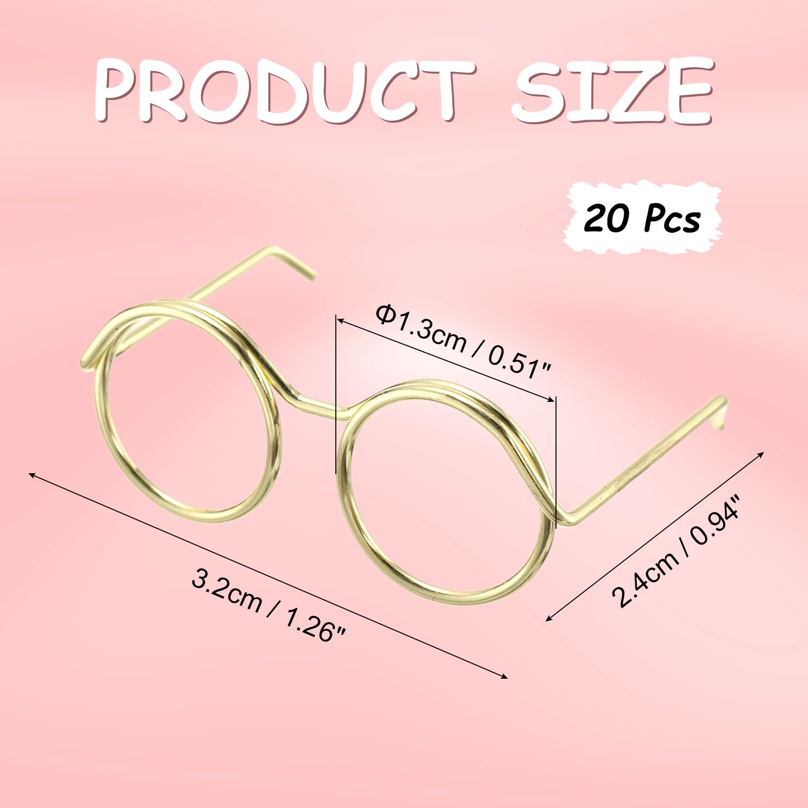 PATIKIL 1.26" Mini Doll Eyeglasses - Image 2