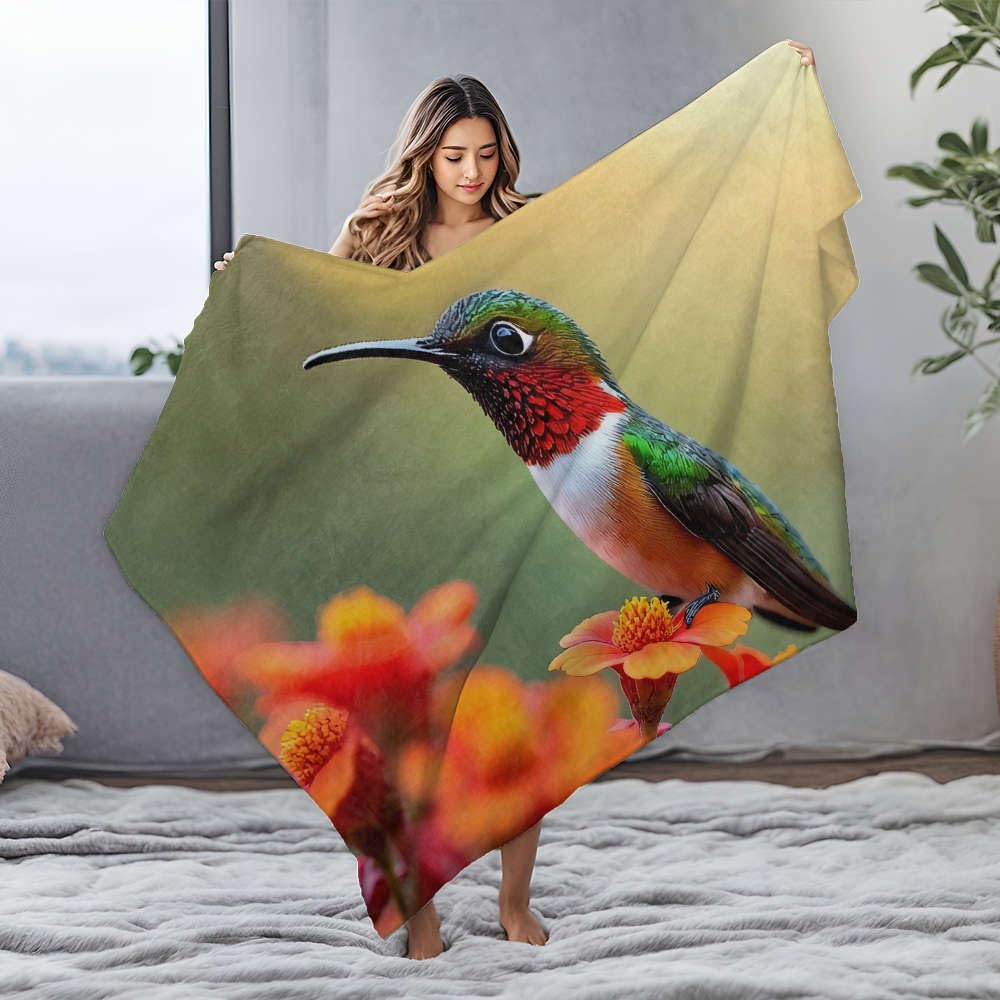 Couverture maman en flanelle douce imprimé colibri pour lui témoigner votre amour
