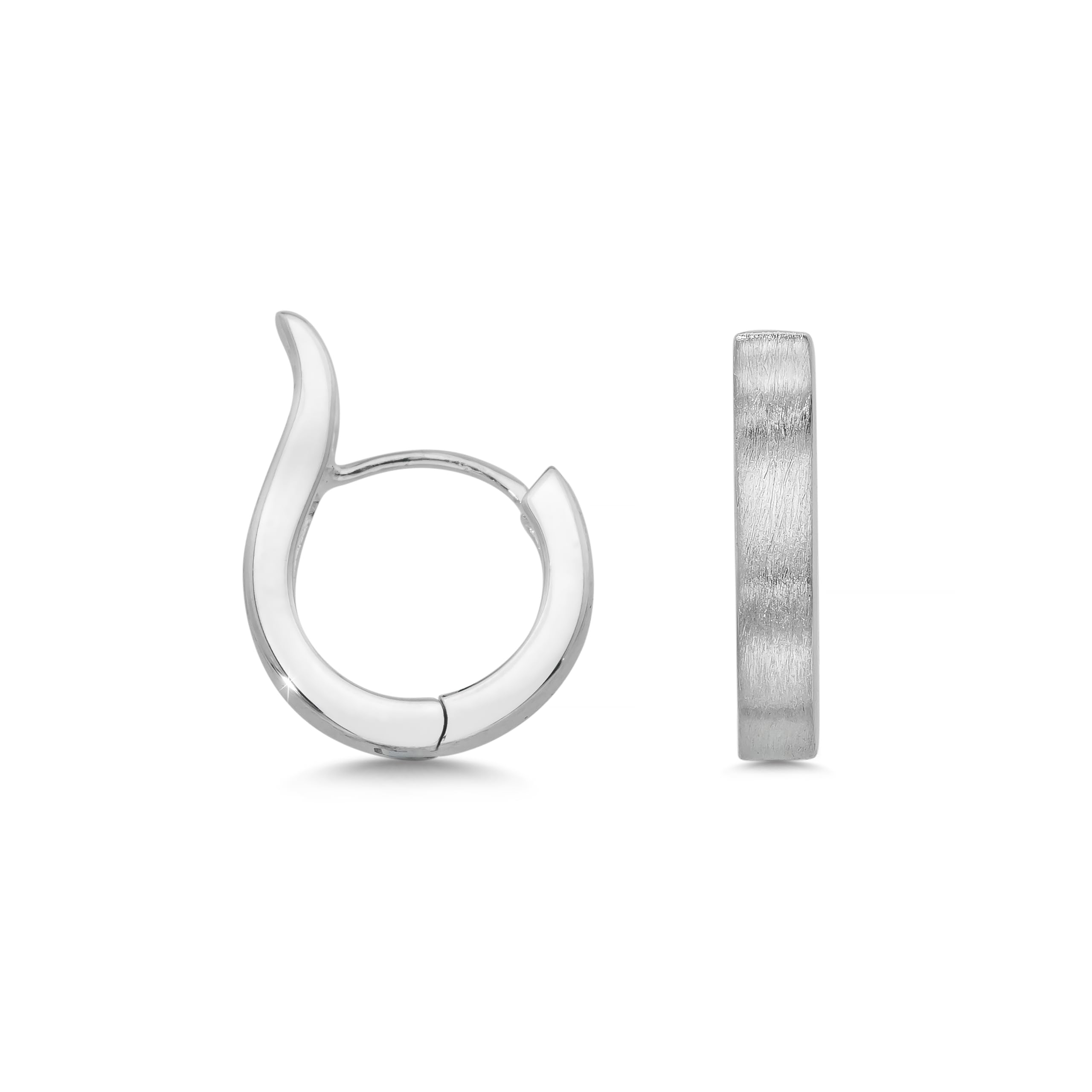 CASSINI Klappcreolen Ohrringe Silber 925 – Creolen Silber 925 Matt Gebürstete aus Sterling Silber, Ohrringe Allergiefrei, Steckohrringe Mittelgroß, Nickelfreier Schmuck für Damen – 3COG