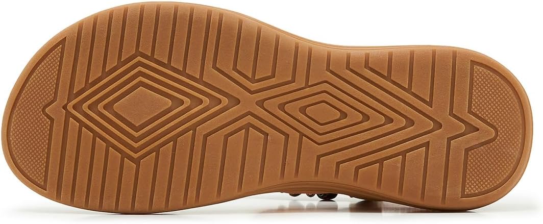 Women's Beaded T-Strap Sandals, Summer Bohemian Elastic Slingback Comfort Wedge Sole Beach Outdoor Sports Non-slip Shoes