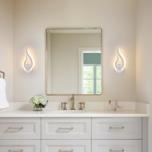 Miniatura 3 de DELIPOP Apliques de pared LED modernos, apliques de pared LED en forma de llama, luz cálida de 3000 K, apliques de pared para interiores,