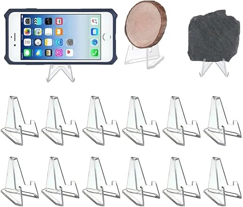 Miniatura 7 de Paquete de 10 soportes de caballete de acrílico transparente para fotos y accesorios de fiesta, diseño duradero y resistente, ideal para exhibición