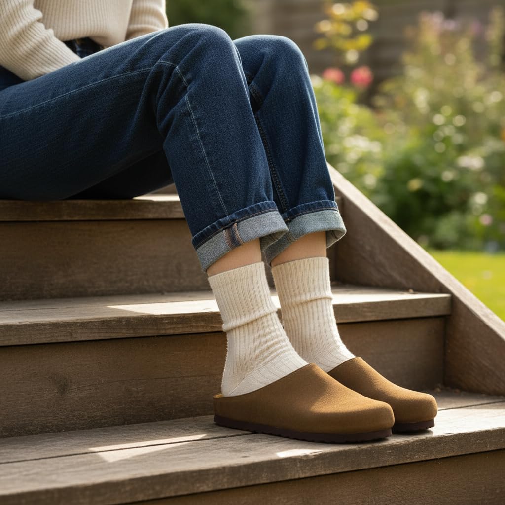 CUSHIONAIRE Lute Genuine Suede Leather Clogs for Women Indoor and Outdoor – Comfortable Slip On Womens Clogs with Cushioned Footbed - Image 6