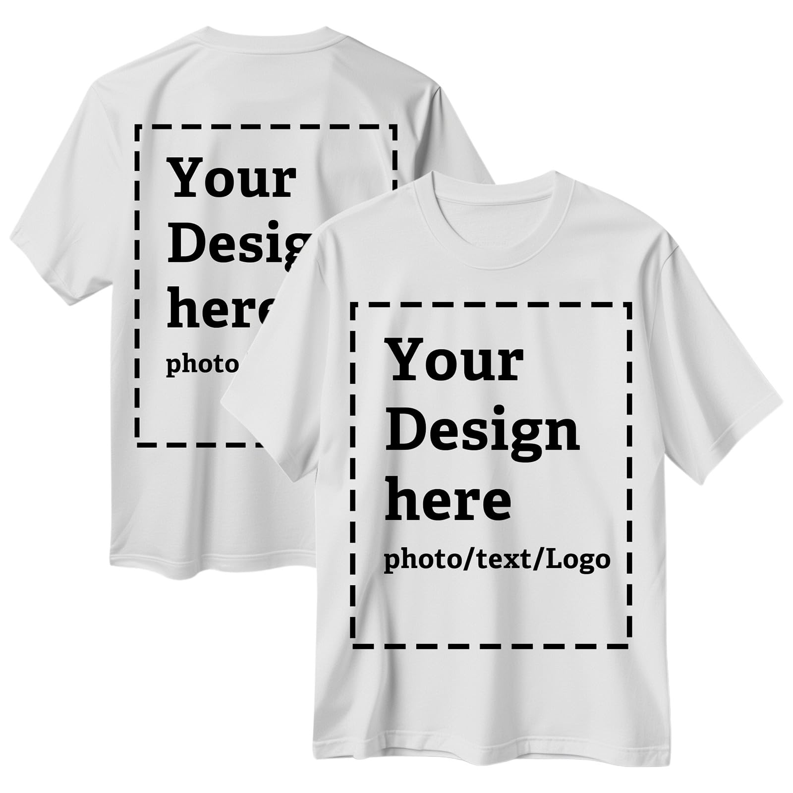 Custom T Shirts for Men Women Bulk Personalized Cotton Comfort Shirt Design Your Own Text/Photo Printed Front Back