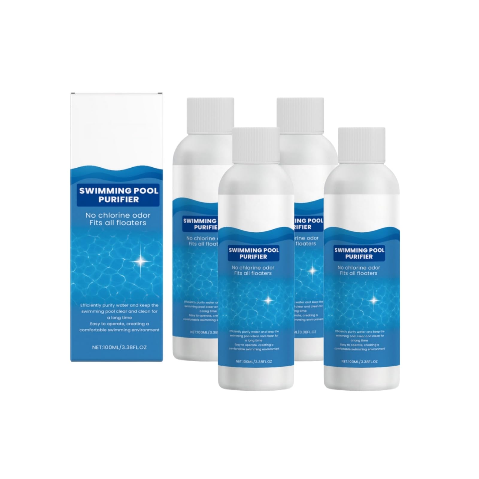 Swimming Pool Purifying Liquid,Pool Clarifier,Liquide de Nettoyage pour l'eau de Piscine,Liquide purifiant pour Piscine pour Une Eau cristalline,Convient à Tous Les Types de filtres et de systèmes.
