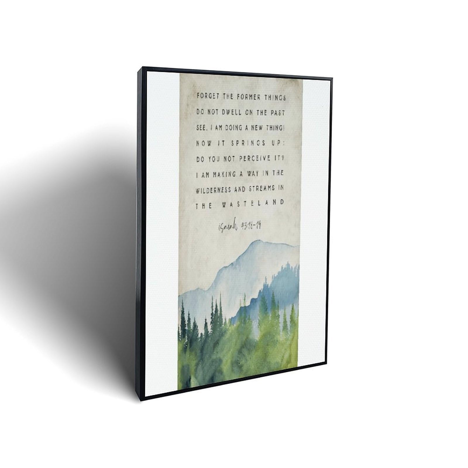Lvalogy Isaiah 43 18-19 Scripture Bible Verse Poster Framed Canvas