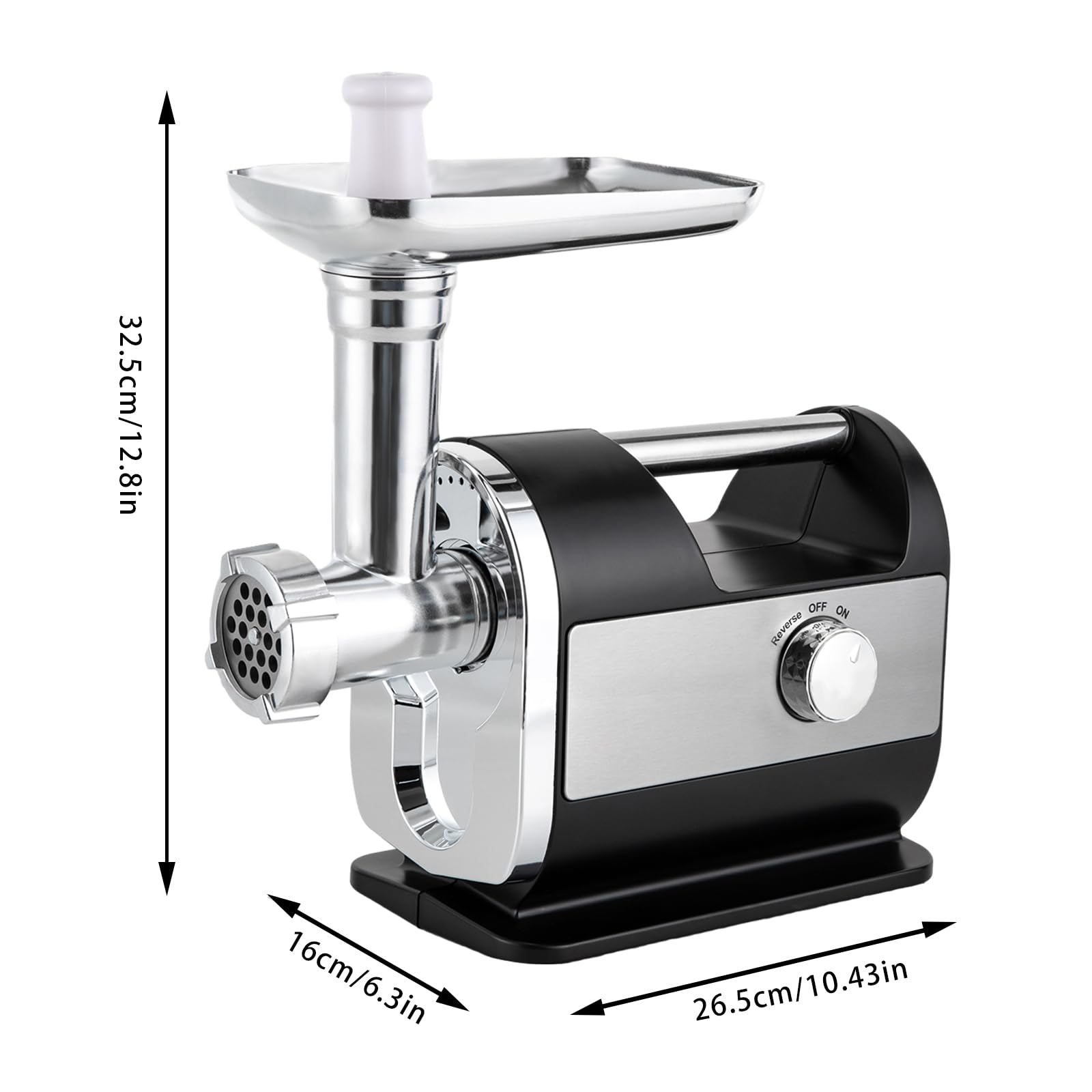 Electric Meat Grinder, 110V 800W Portabel Industrial Meat Mincer with 6 Attachments, Powerful Compact Meat Mincer Machine With 45°Curved Blade, Commercial Kitchen Stainless Steel Meat Mincer