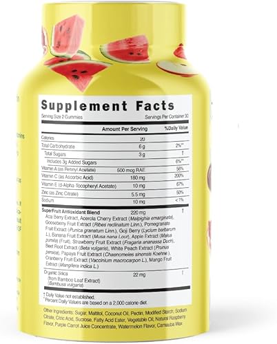Miniatura 2 de Amazing Superfruits Star Gummies Vitaminas A, C, E, Zinc, Acai Berry, Acerola, Goji, raíz de remolacha, fresa, grosella espinosa. Sabor frambuesa y