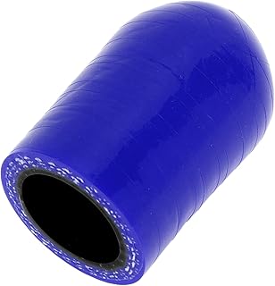 X AUTOHAUX 1 tapa de goma de silicona para manguera de coche, 30 mm de largo, 18 mm, color negro y azul, tapa ciega reforzada de silicona para tubo de derivación, universal